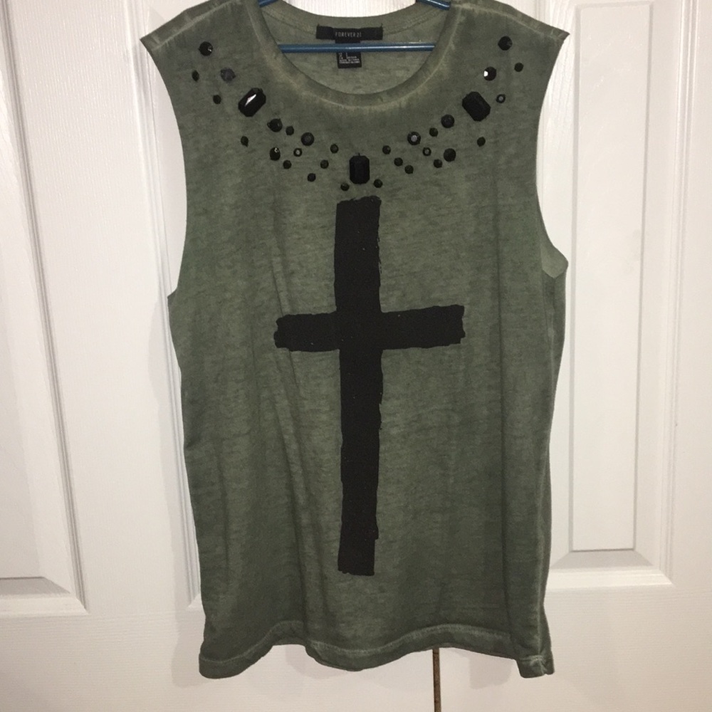Cool Forever 21 Cross Tank Top